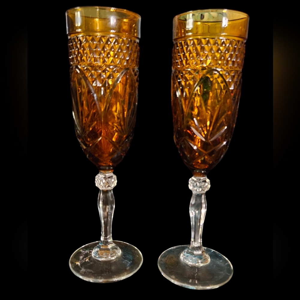 Pair of Cristal D'Arques-Durand Luminarc Champagne Flutes
